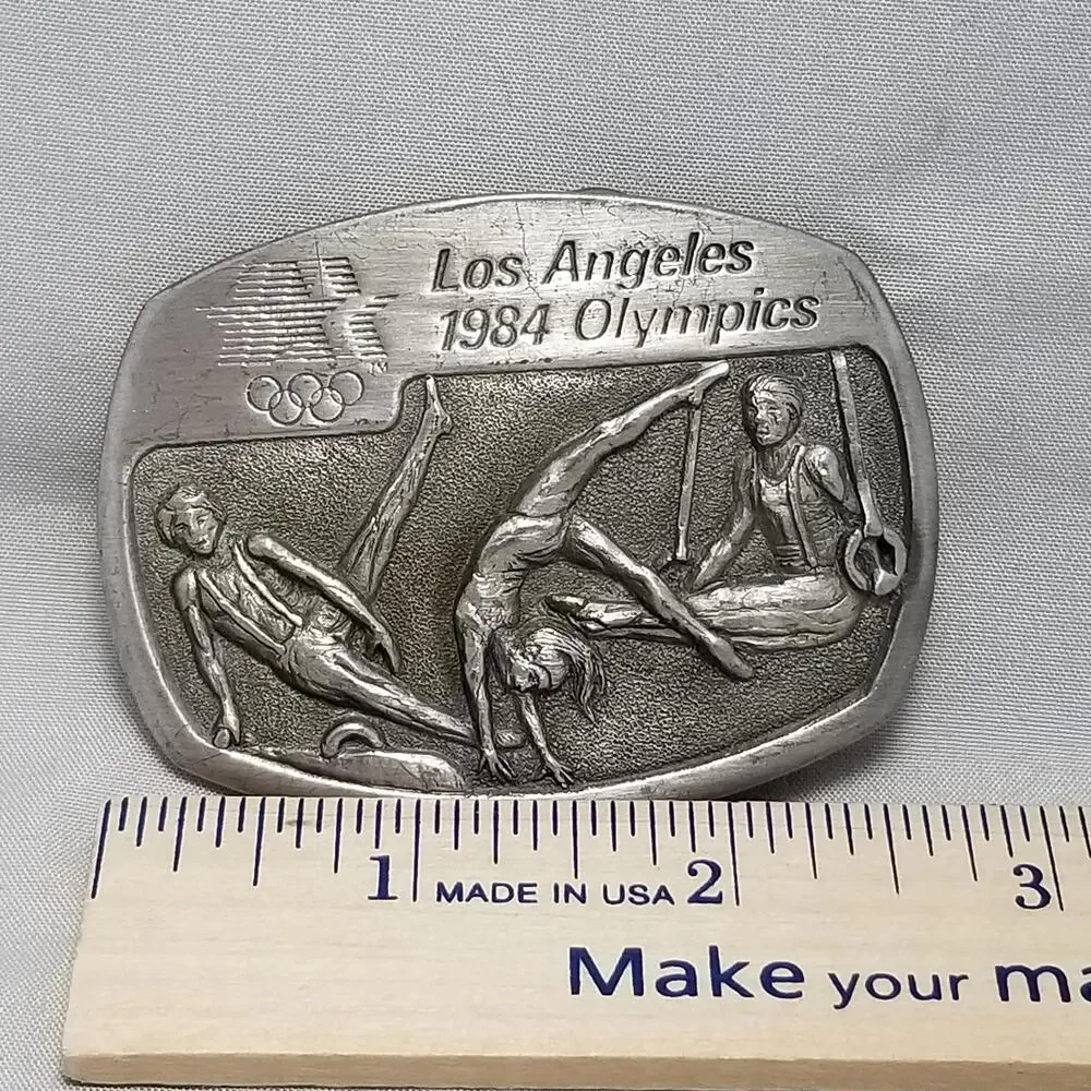 Belt Buckle 1980 Fine Pewter Los Angeles 1984 Olympics‎ Gymnastics Pommel Horse